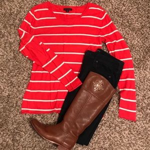 Banana Republic Red/White Striped Sweater, Sz M